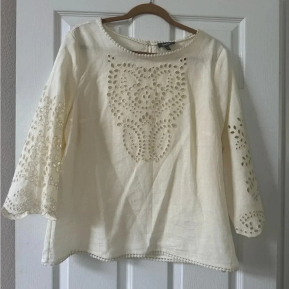 Neiman Marcus 100% linen long sleeve blouse and top XL